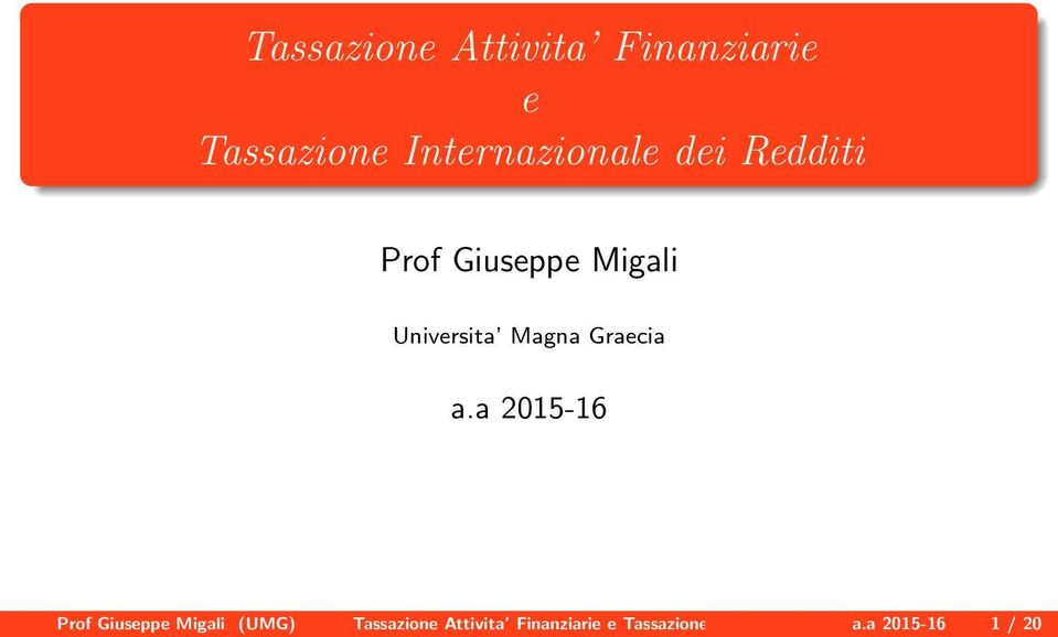 Universita Magna Graecia a.