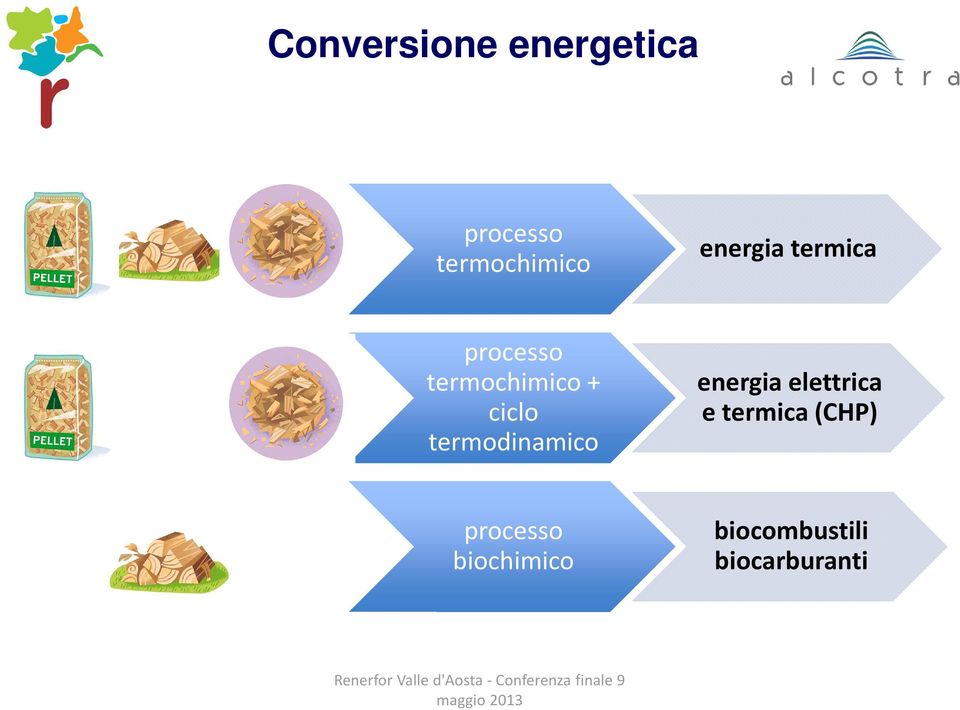 elettrica e termica (CHP) processo biochimico biocombustili