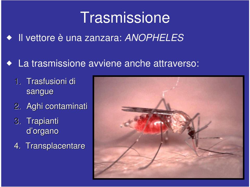 attraverso: 1. Trasfusioni di sangue 2.