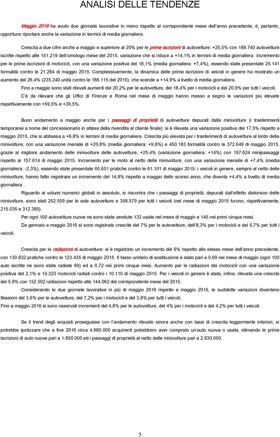 219 dell omologo mese del 2015, variazione che si riduce a +14,1% in termini di media giornaliera.