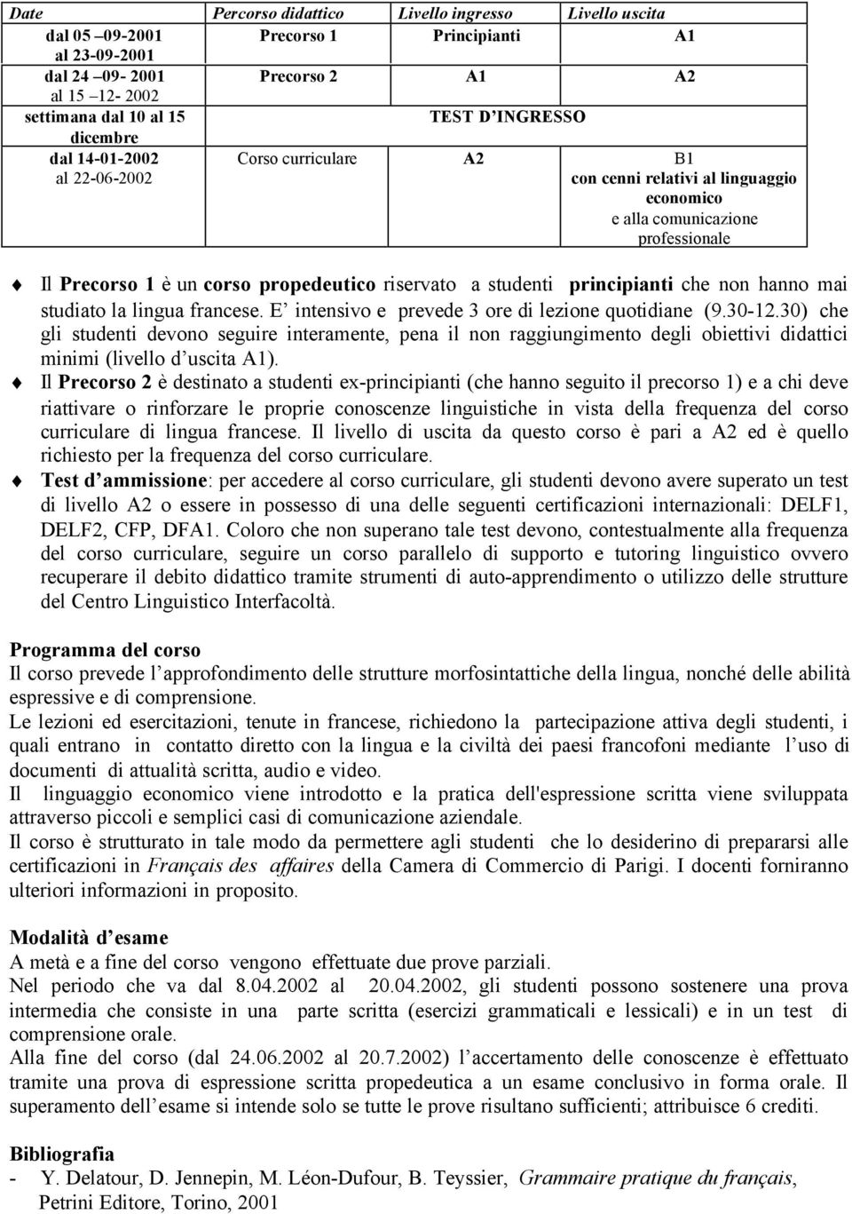 principianti che non hanno mai studiato la lingua francese. E intensivo e prevede 3 ore di lezione quotidiane (9.30-12.