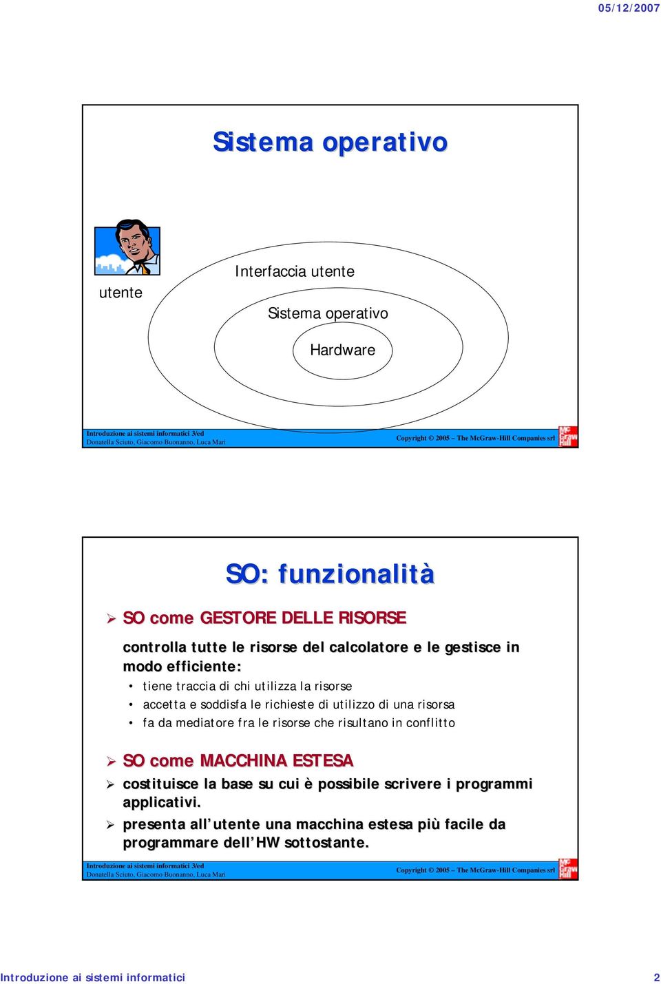 di una risorsa fa da mediatore fra le risorse che risultano in conflitto SO come MACCHINA ESTESA costituisce la base su cui è possibile