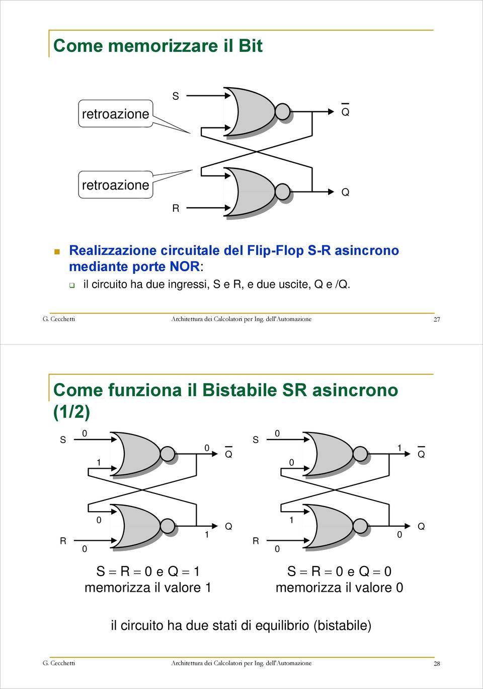 due uscite, e /.