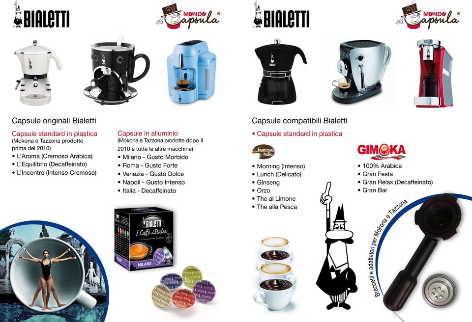 Gusto Morbido Roma - Gusto Forte Venezia - Gusto Dolce Napoli - Gusto Intenso Italia - Decaffeinato Capsule standard in plastica Morning (Intenso) Lunch