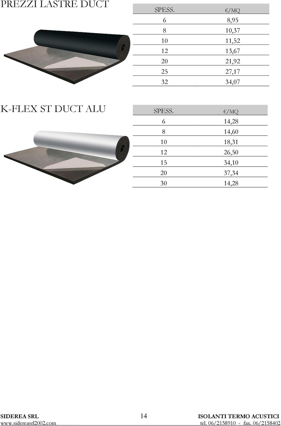 32 34,07 K-FLEX ST DUCT ALU SPESS.