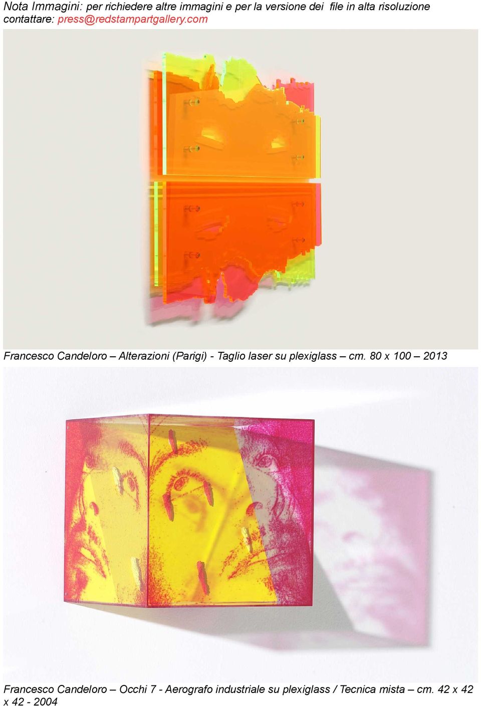 com Francesco Candeloro Alterazioni (Parigi) - Taglio laser su plexiglass cm.