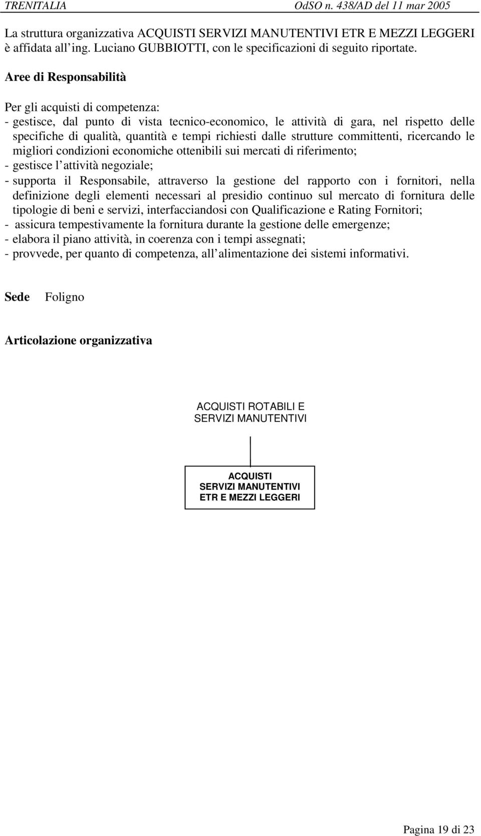 committenti, ricercando le migliori condizioni economiche ottenibili sui mercati di riferimento; - gestisce l attività negoziale; - supporta il Responsabile, attraverso la gestione del rapporto con i