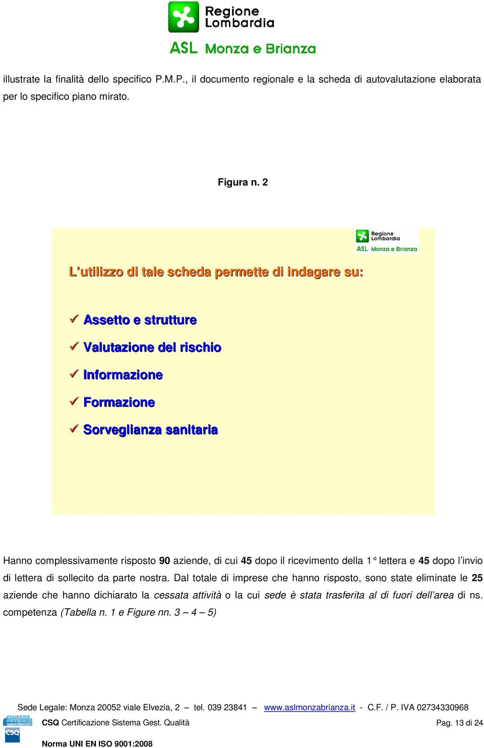 risposto 90 aziende, di cui 45 dopo il ricevimento della 1 lettera e 45 dopo l invio di lettera di sollecito da parte nostra.