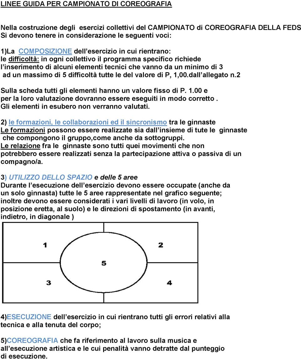 tutte le del valore di P, 1,00.dall allegato n.2 Sulla scheda tutti gli elementi hanno un valore fisso di P. 1.00 e per la loro valutazione dovranno essere eseguiti in modo corretto.