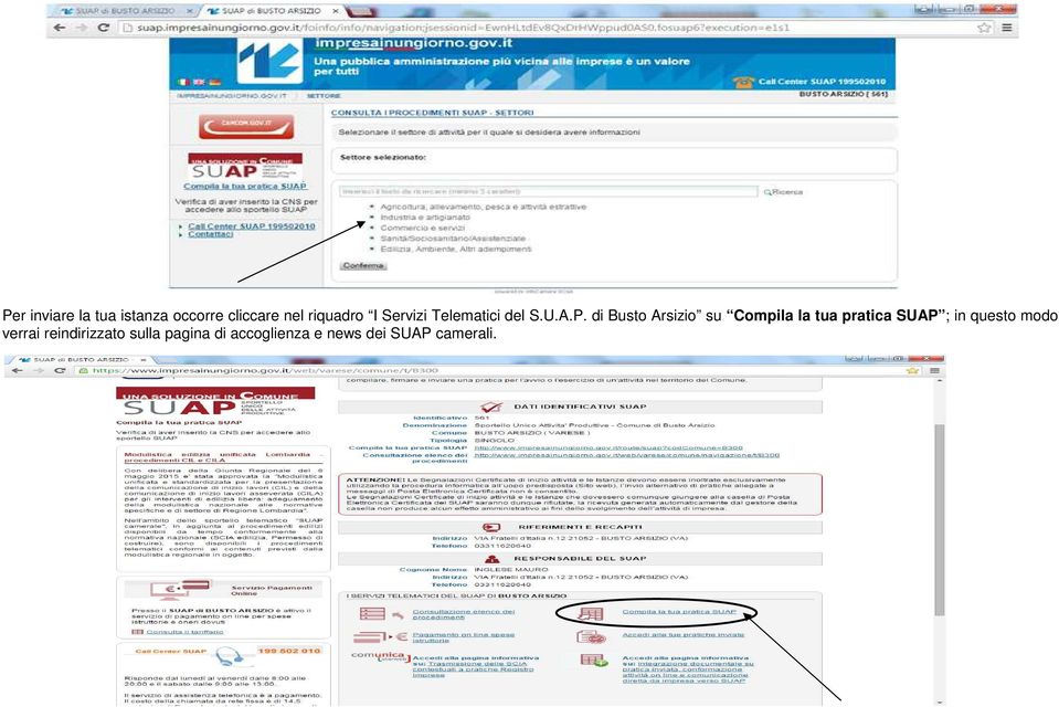 di Busto Arsizio su Compila la tua pratica SUAP ; in