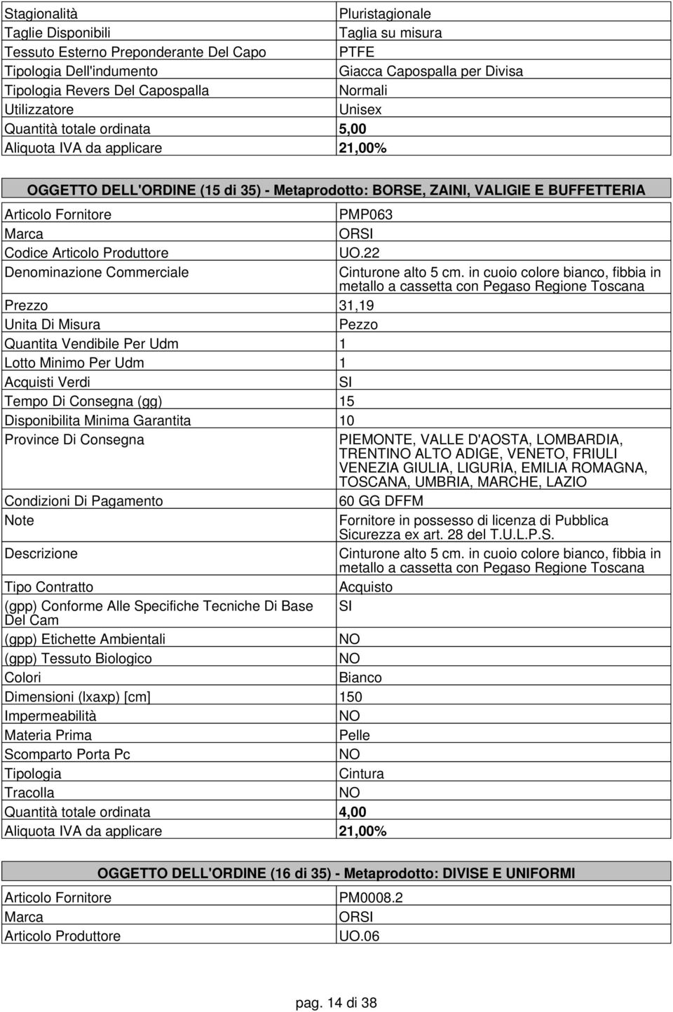 in cuoio colore bianco, fibbia in metallo a cassetta con Pegaso Regione Toscana Prezzo 31,19 Quantita Vendibile Per Udm 1 Tempo Di Consegna (gg) 15 PIEMONTE, VALLE D'AOSTA, LOMBARDIA, TRENTI ALTO