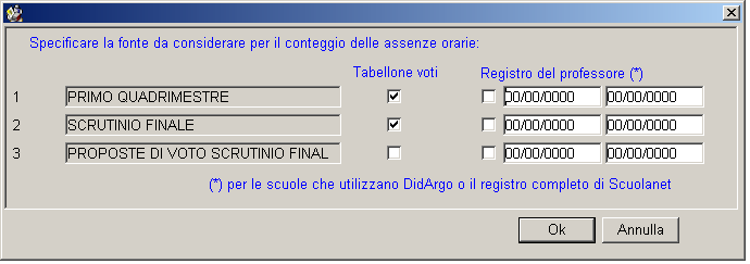 Il calcolo del monte ore avverrà per singolo alunno e il programma terrà in considerazione solo le materie a lui assegnate (nessun problema quindi con le classi miste).