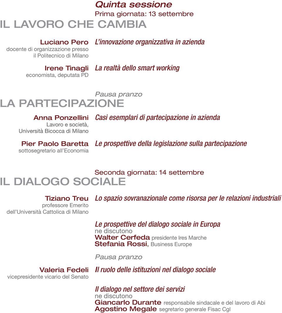 di partecipazione in azienda Le prospettive della legislazione sulla partecipazione Seconda giornata: 14 settembre IL DIALOGO SOCIALE Tiziano Treu professore Emerito dell Università Cattolica di