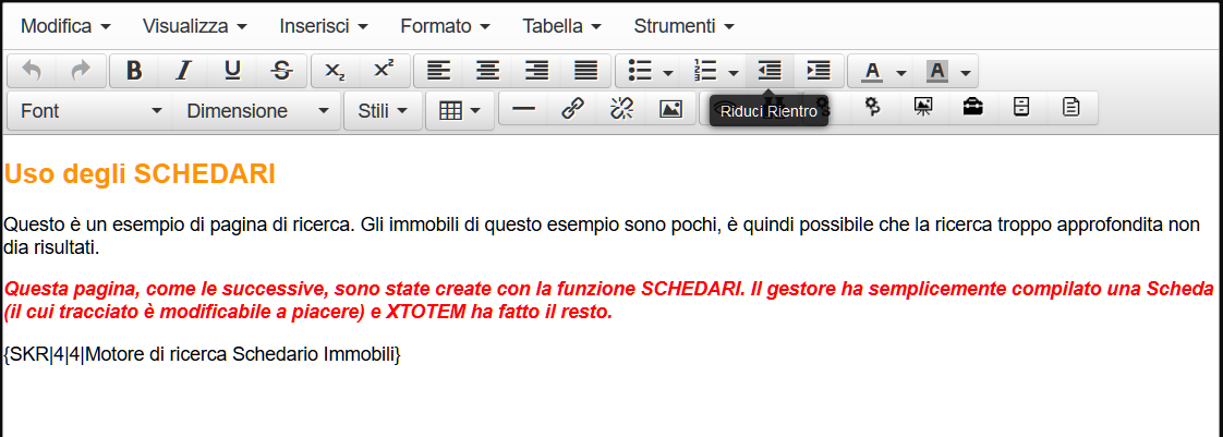 Pagina 13 5. Richiamo dello Schedario Tramite si apre la Pagina desiderata (normalmente creata in precedenza) e nel punto in cui si vuole la visualizzazione dello schedario cliccare su.