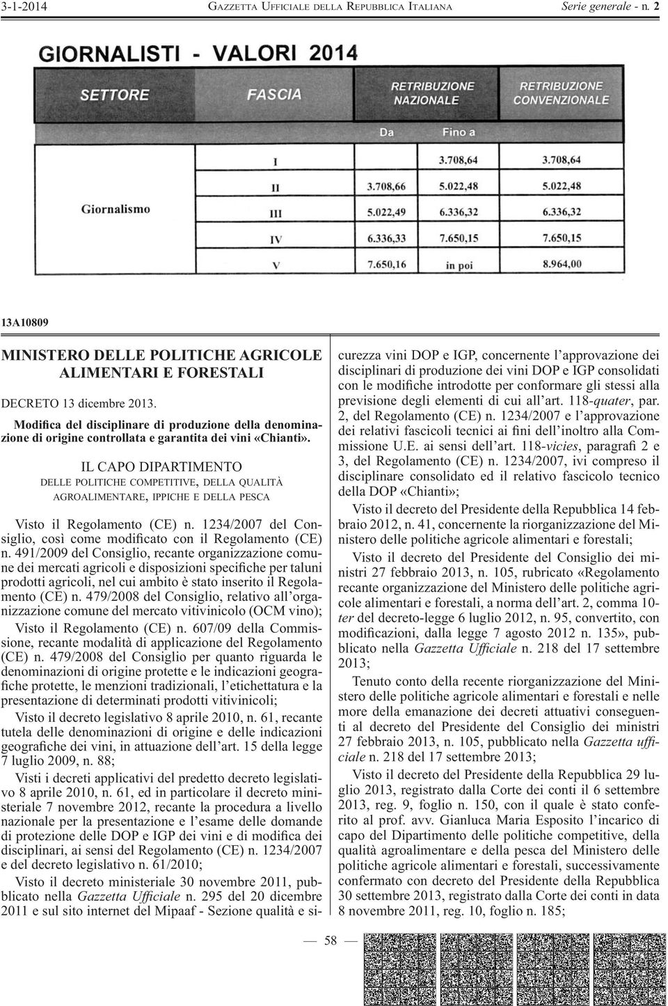 IL CAPO DIPARTIMENTO DELLE POLITICHE COMPETITIVE, DELLA QUALITÀ AGROALIMENTARE, IPPICHE E DELLA PESCA Visto il Regolamento (CE) n.