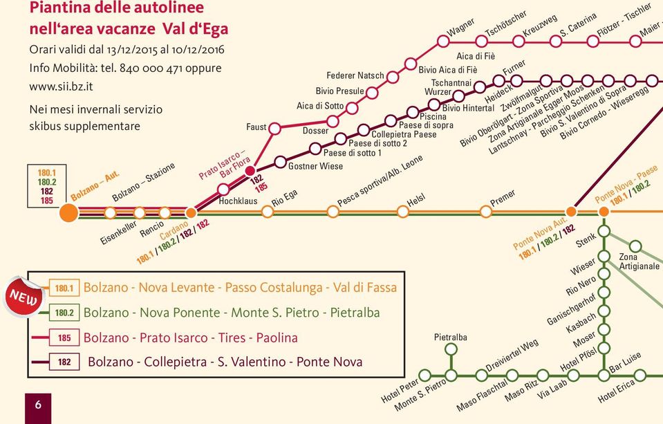 2 / 182 / 182 Prato Isarco Bar Flora Faust Hochklaus Rio Ega Federer Natsch Bivio Presule Aica di Sotto Dosser Paese di sotto 1 Gostner Wiese Bolzano - Nova Levante - Passo Costalunga - Val di Fassa