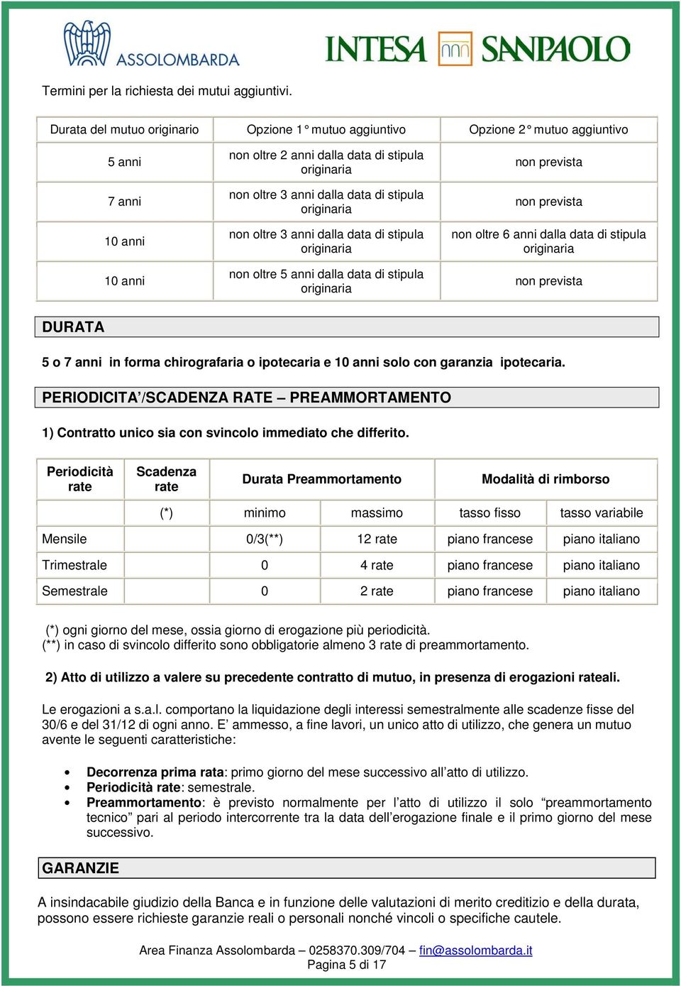 stipula originaria non oltre 3 anni dalla data di stipula originaria non oltre 5 anni dalla data di stipula originaria non prevista non prevista non oltre 6 anni dalla data di stipula originaria non