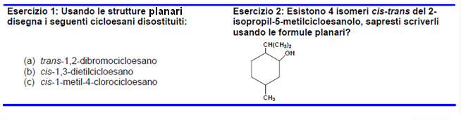 Il diagramma energetico per l inversione di anello mostra anche due conformazioni a mezza sedia che si trovano su due massimi di energia a 12 Kcal/mole.