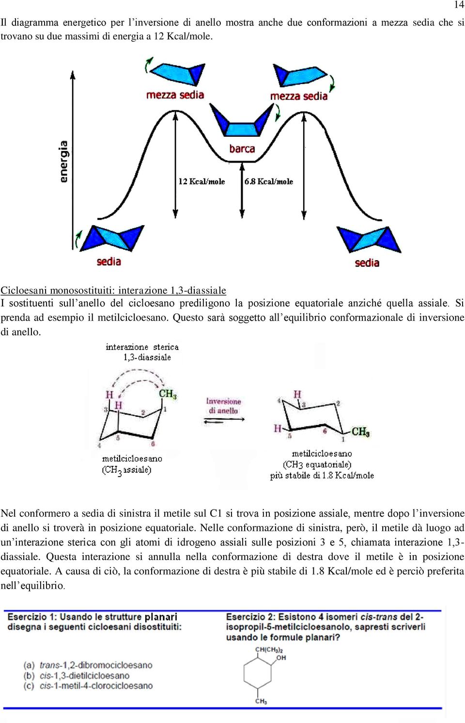 Questo sarà soggetto all equilibrio conformazionale di inversione di anello.