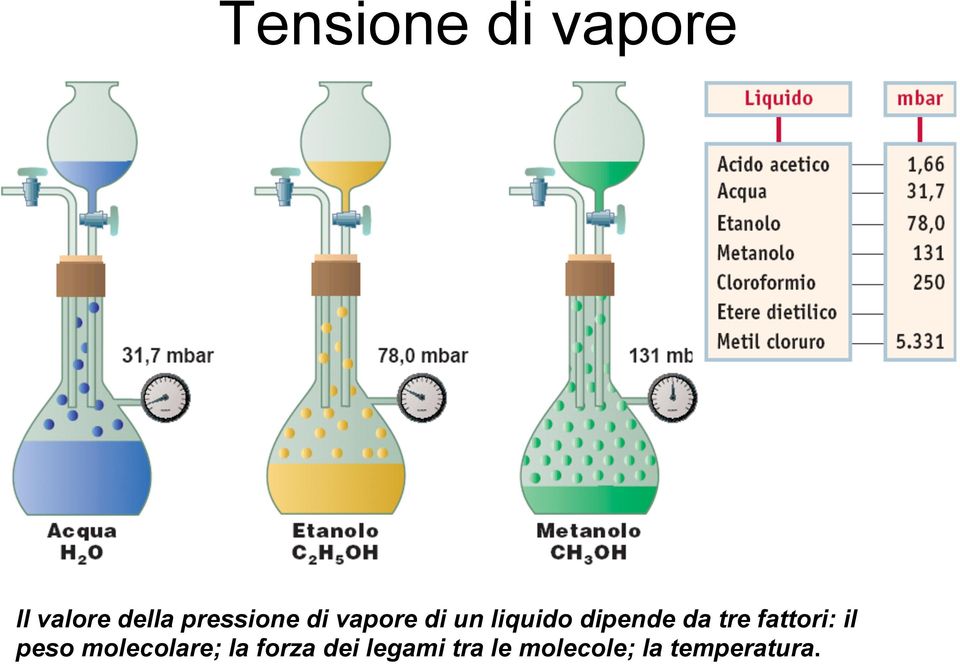 da tre fattori: il peso molecolare; la