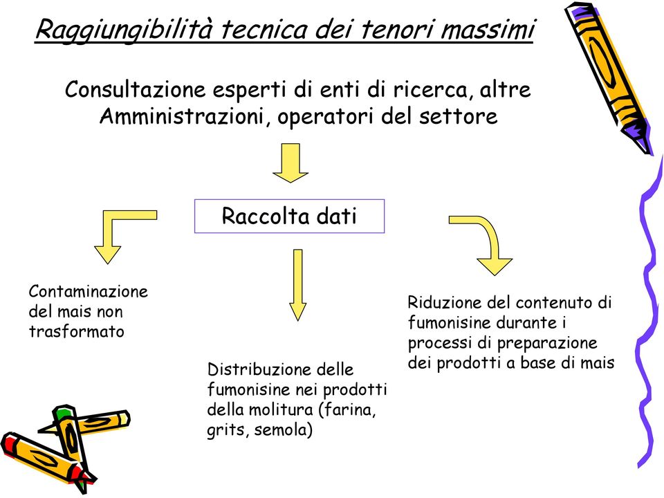 trasformato Distribuzione delle fumonisine nei prodotti della molitura (farina, grits,