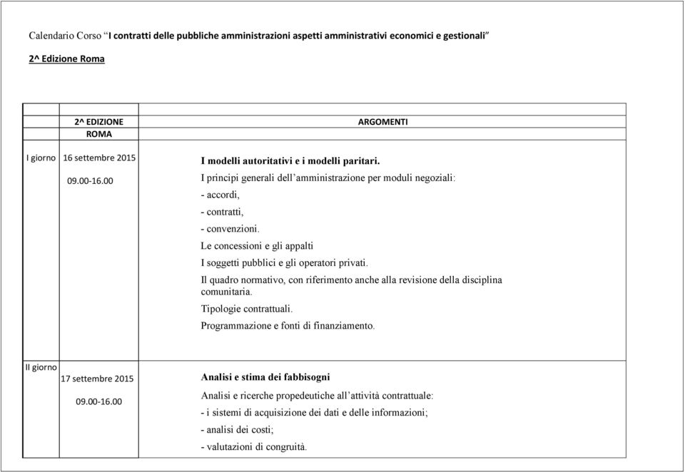 Le concessioni e gli appalti I soggetti pubblici e gli operatori privati. Il quadro normativo, con riferimento anche alla revisione della disciplina comunitaria. Tipologie contrattuali.