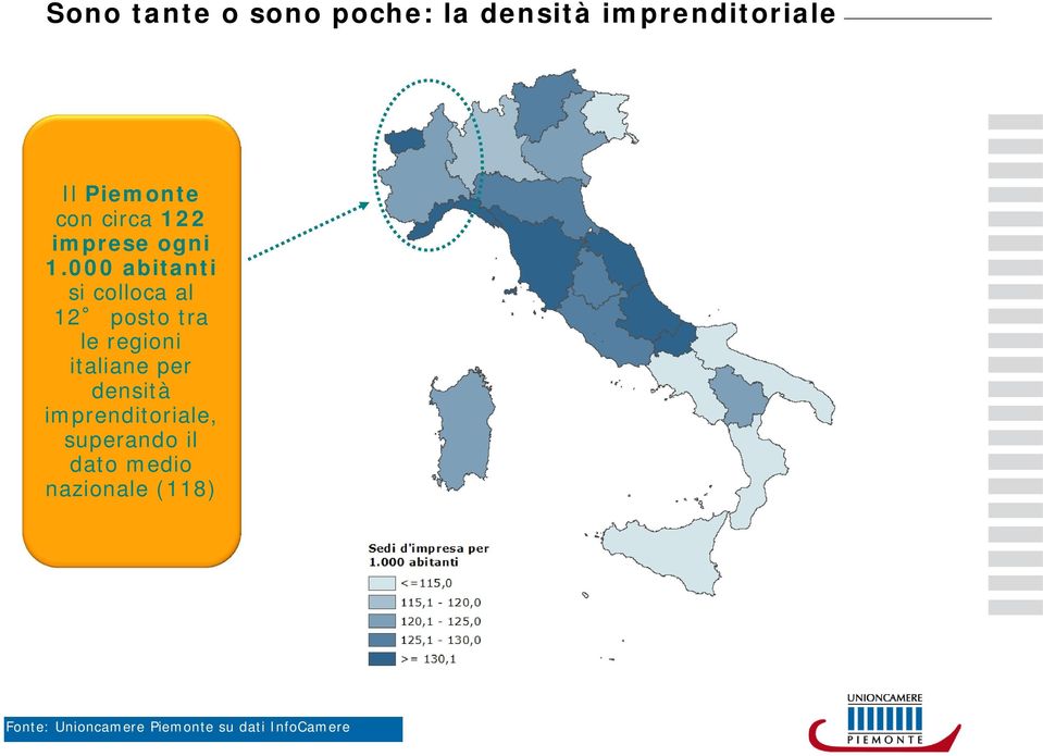 000 abitanti si colloca al 12 posto tra le regioni italiane per