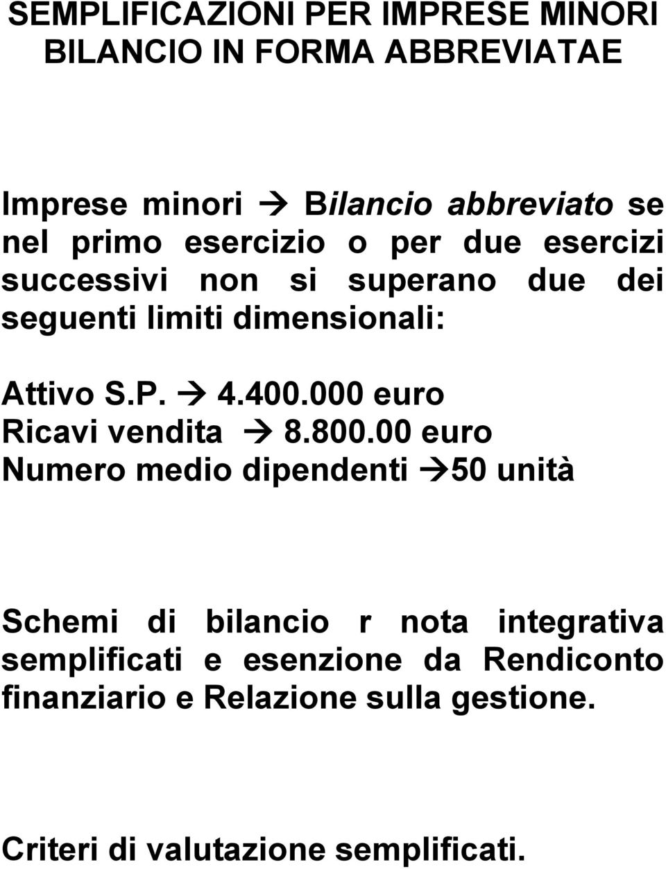 000 euro Ricavi vendita 8.800.