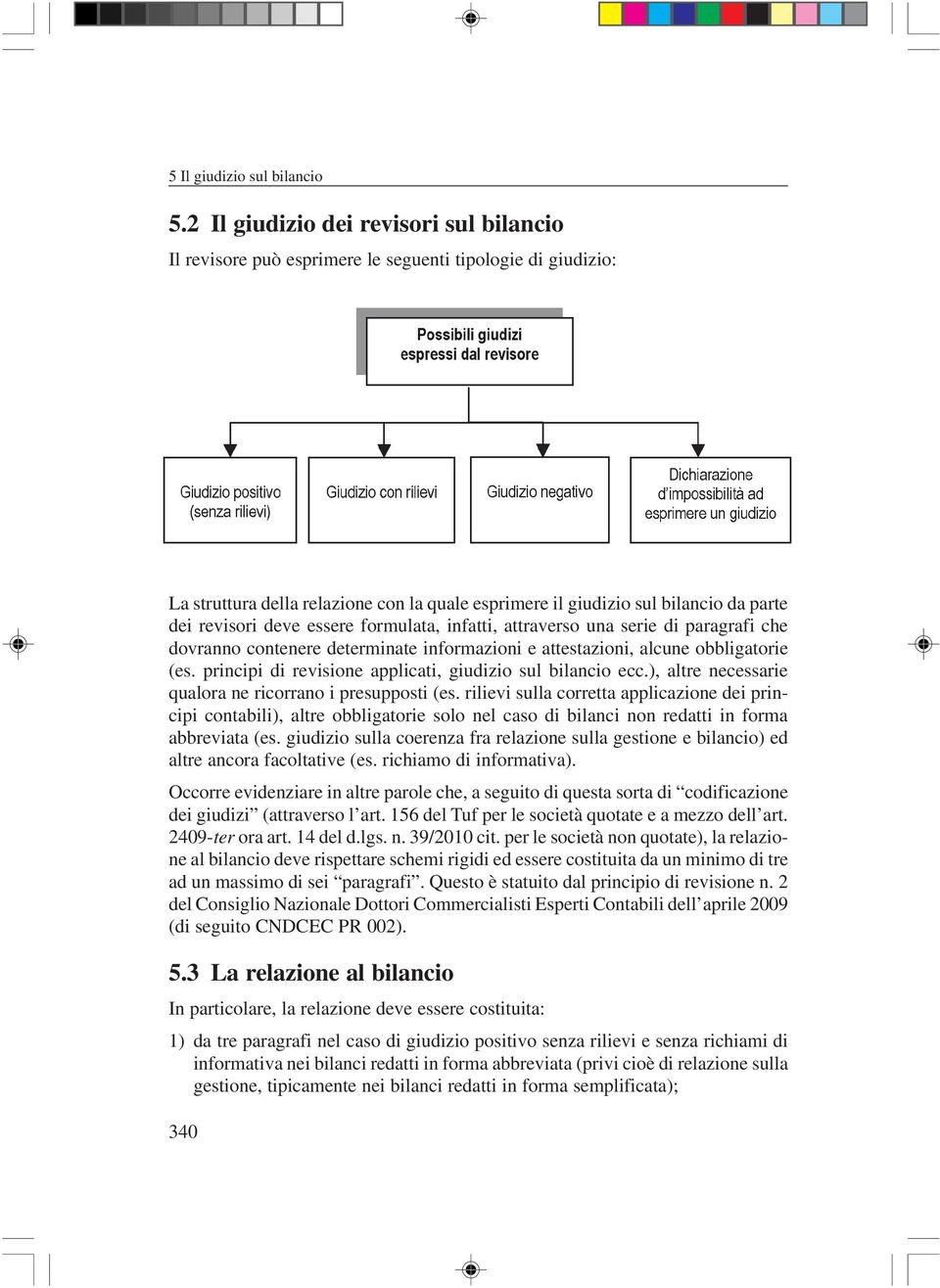 principi di revisione applicati, giudizio sul bilancio ecc.), altre necessarie qualora ne ricorrano i presupposti (es.