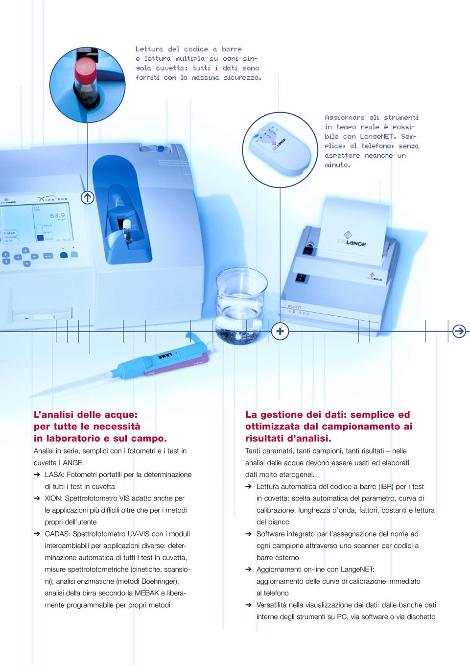 Analisi in serie, semplici con i fotometri e i test in cuvetta LANGE.