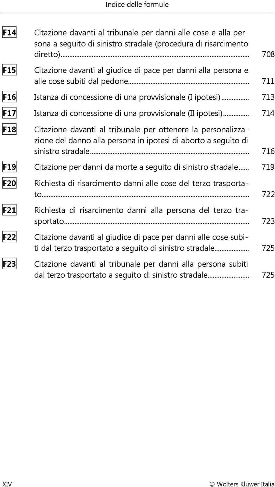 .. 713 F17 Istanza di concessione di una provvisionale (II ipotesi).