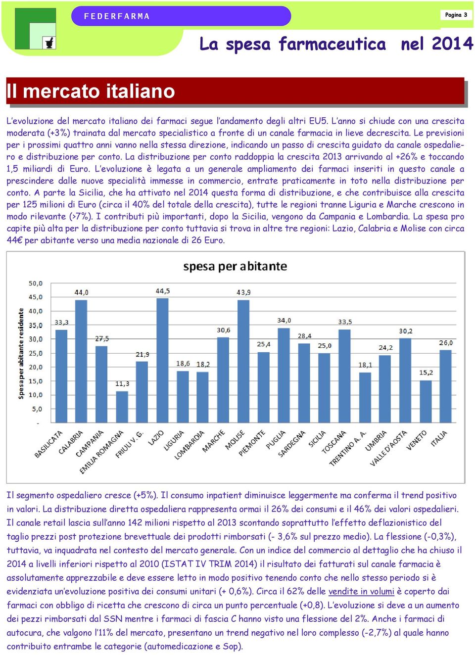 Le previsioni per i prossimi quattro anni vanno nella stessa direzione, indicando un passo di crescita guidato da canale ospedaliero e distribuzione per conto.