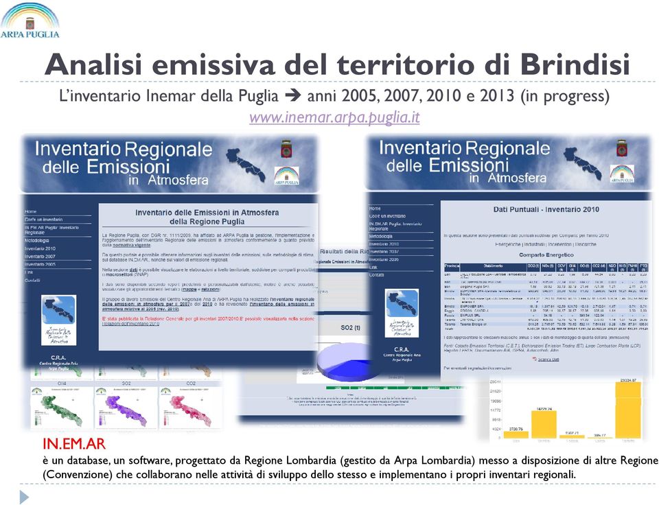 AR è un database, un software, progettato da Regione Lombardia (gestito da Arpa Lombardia) messo