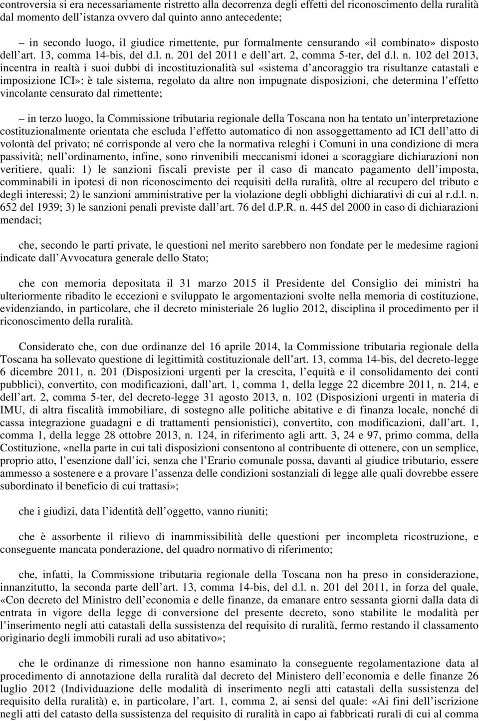 201 del 2011 e dell art. 2, comma 5-ter, del d.l. n.