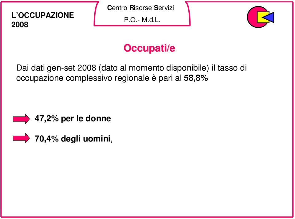 tasso di occupazione complessivo regionale è