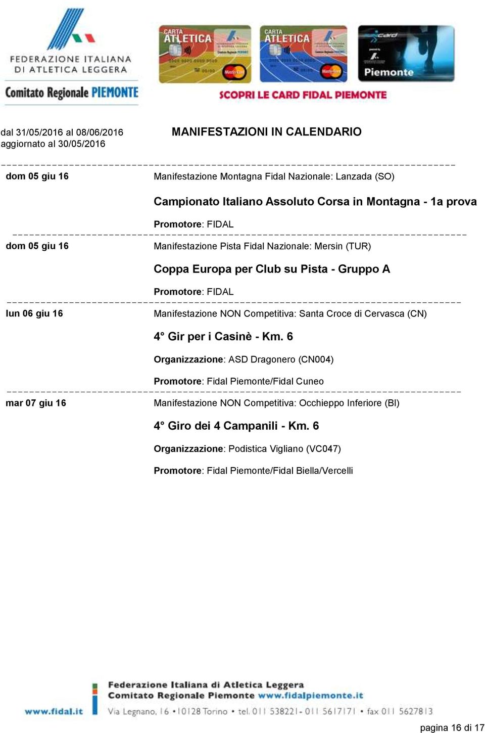 Competitiva: Santa Croce di Cervasca (CN) 4 Gir per i Casinè - Km.