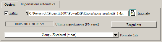 3. Importazione automatica delle timbrature Il software consente di eseguire regolarmente e automaticamente un importazione da un tracciato specificato.