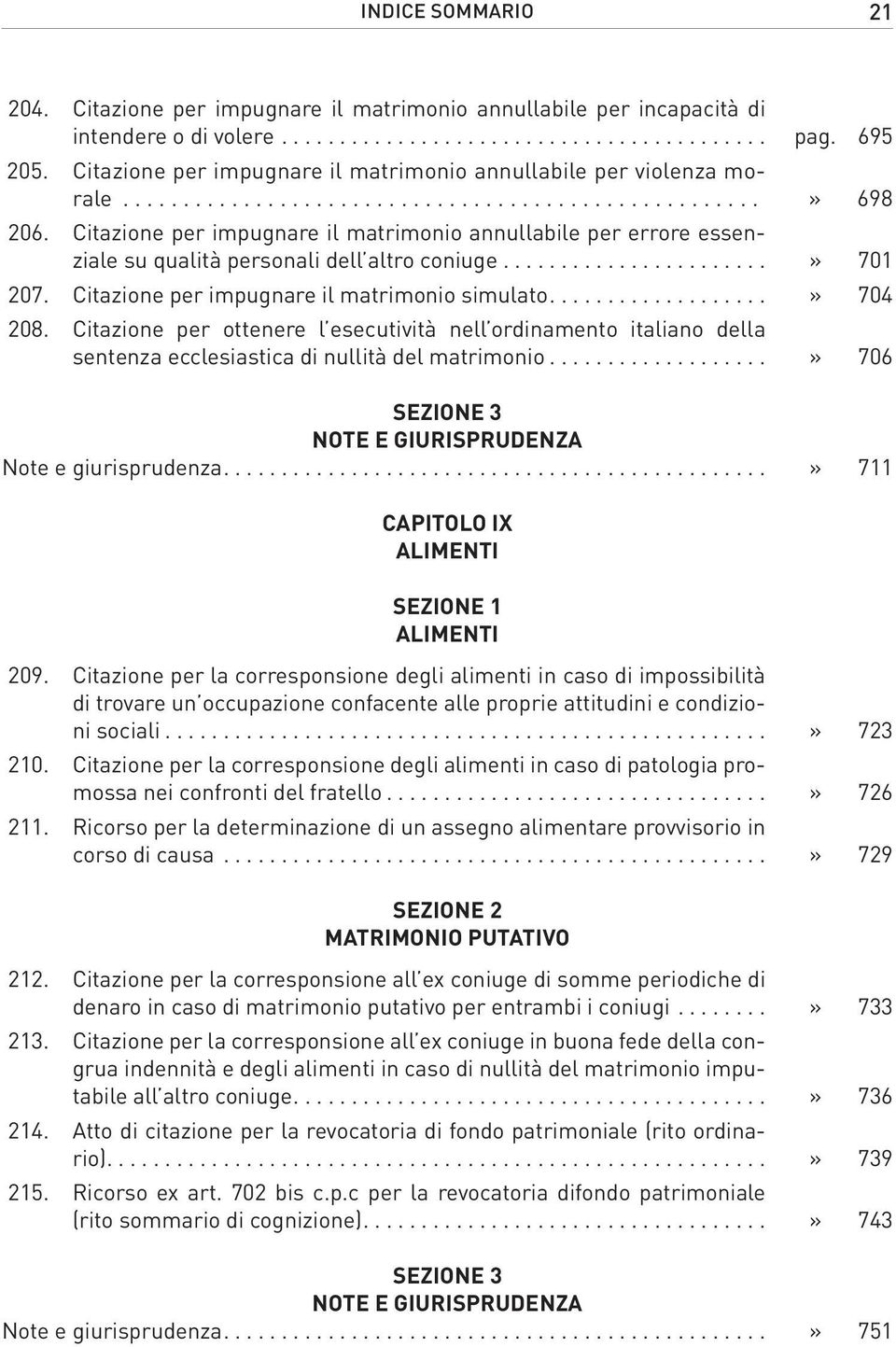 ......................» 701 207. Citazione per impugnare il matrimonio simulato...» 704 208.