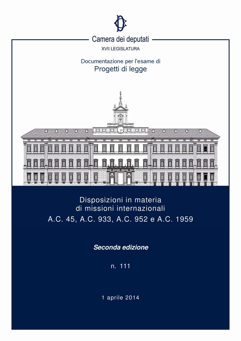 internazionali A.C. 45, A.C. 933, A.C. 952 e A.