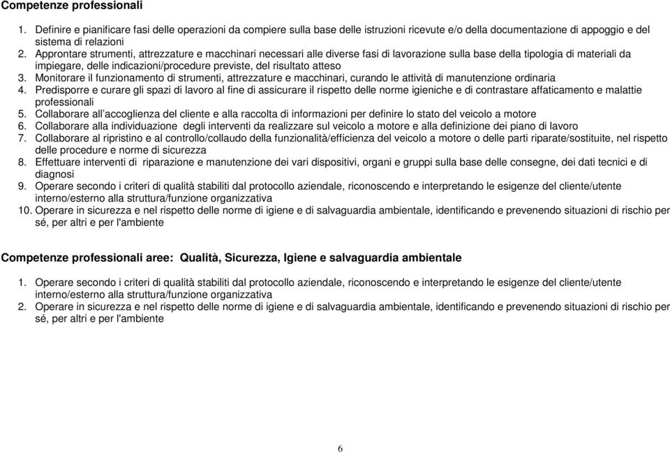 atteso 3. Monitorare il funzionamento di strumenti, attrezzature e macchinari, curando le attività di manutenzione ordinaria 4.