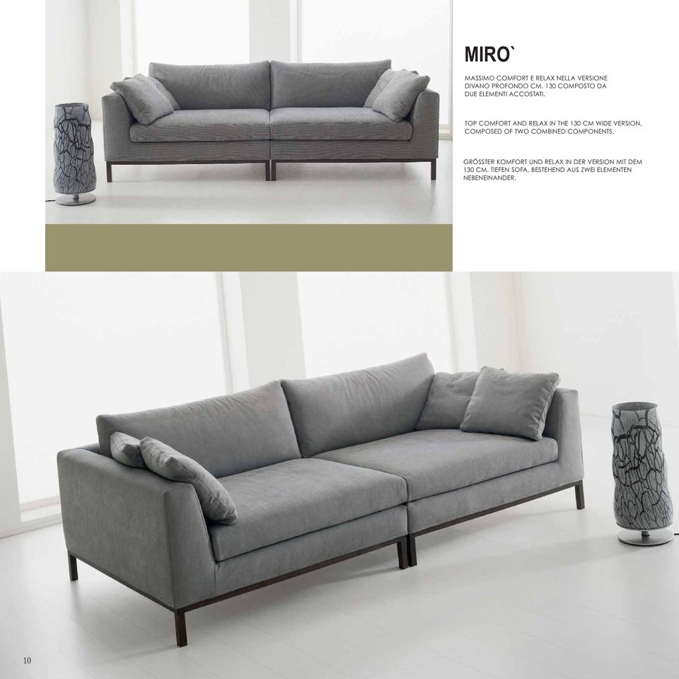 TOP COMFORT AND RELAX IN THE 130 CM WIDE VERSION, COMPOSED OF TWO COMBINED