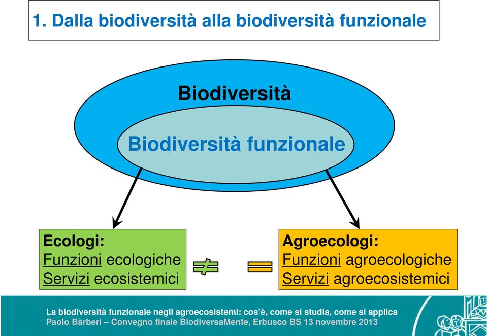 Servizi agroecosistemici La biodiversità funzionale negli agroecosistemi: cos è, come si