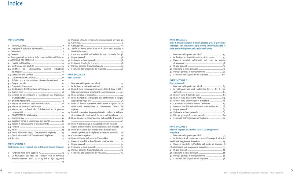 COMPONENTI DEL MODELLO... 17 3.1 Policies, procedure e sistema di controllo esistenti... 17 3.2 Oggetto sociale... 17 3.3 Corporate Governance... 17 3.4 Costituzione dell Organismo di Vigilanza... 18 3.