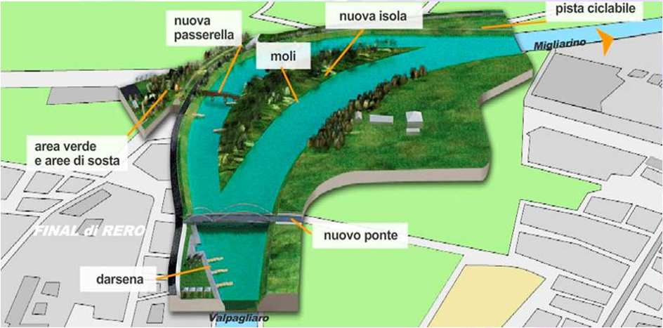 VIE NAVIGABILI IDROVIA FERRARESE (FERRARA) Servizi: Progetto Preliminare, Definitivo ed Esecutivo, Studio di Impatto Ambientale, Direzione dei