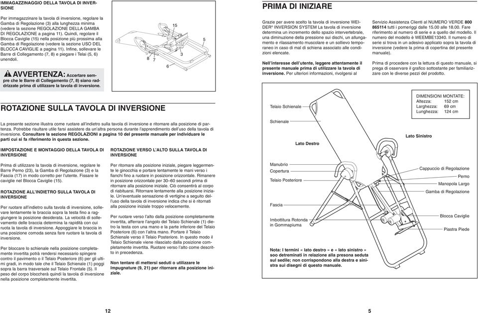 Infine, sollevare le Barre di Collegamento (, ) e piegare i Telai (, ) unendoli.