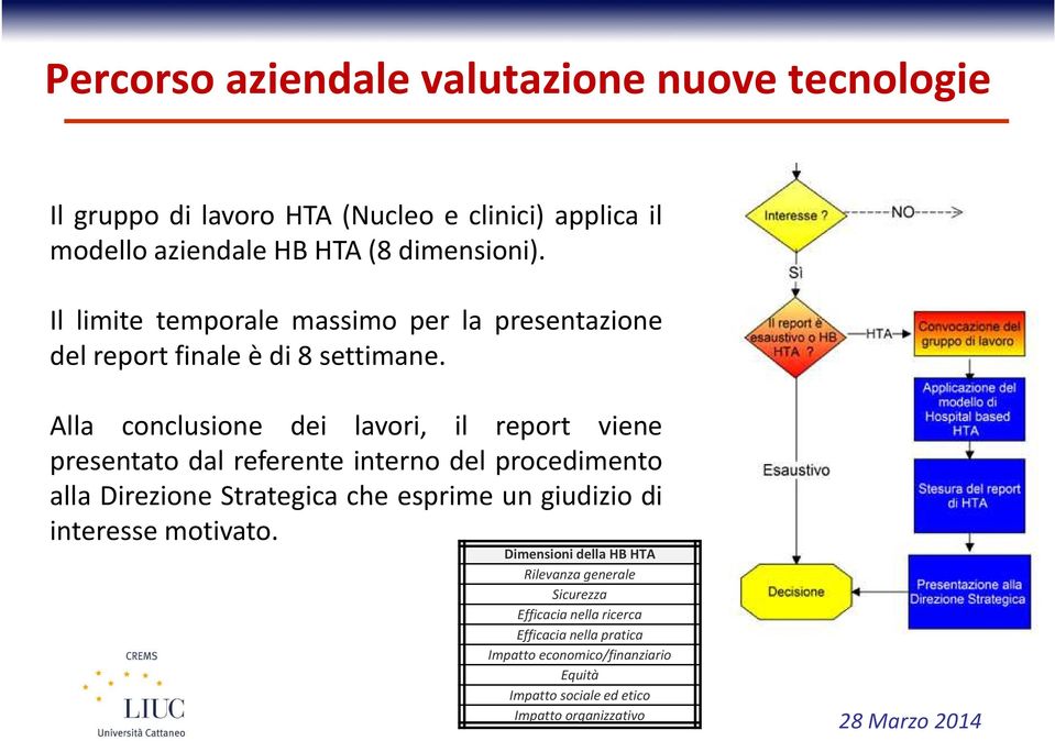 Alla conclusione dei lavori, il report viene presentato dal referente interno del procedimento alla Direzione Strategica che esprime un