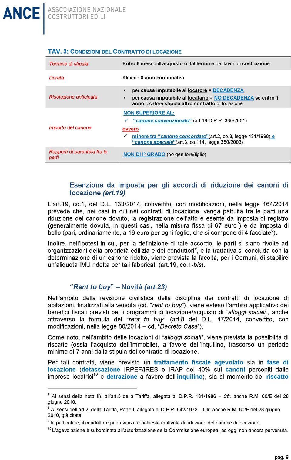 locazione NON SUPERIORE AL: canone convenzionato (art.18 D.P.R. 380/2001) ovvero minore tra canone concordato (art.2, co.3, legge 431/1998) e canone speciale (art.3, co.