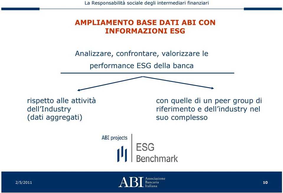 rispetto alle attività dell Industry (dati aggregati) con