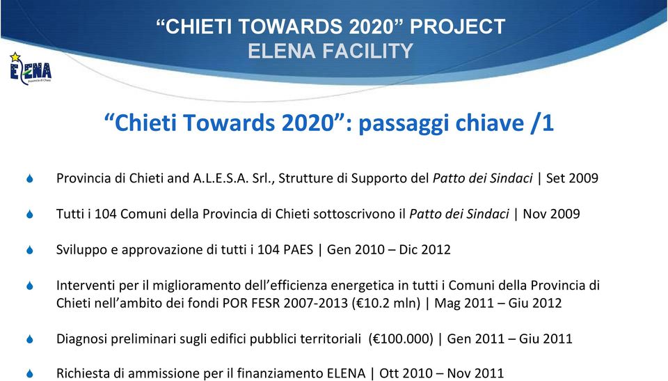 approvazionedituttii104 PAES Gen 2010 Dic 2012 Interventi per il miglioramento dell efficienza energetica in tutti i Comuni della Provincia di