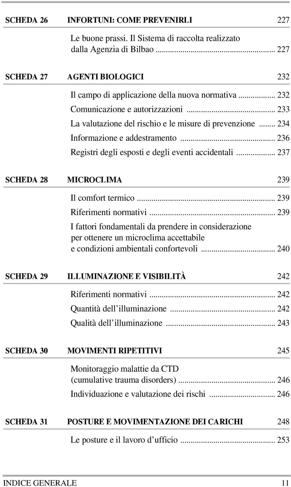 .. 237 SCHEDA 28 MICROCLIMA 239 Il comfort termico... 239 Riferimenti normativi.